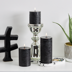 Black Unscented 3x6 Pillar Candles