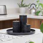 Black Unscented 3x6 Pillar Candles