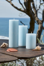 Light Blue Unscented 3x6 Pillar Candles
