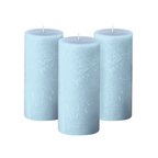 Light Blue Unscented 3x6 Pillar Candles
