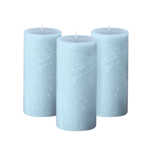 Light Blue Unscented 3x6 Pillar Candles