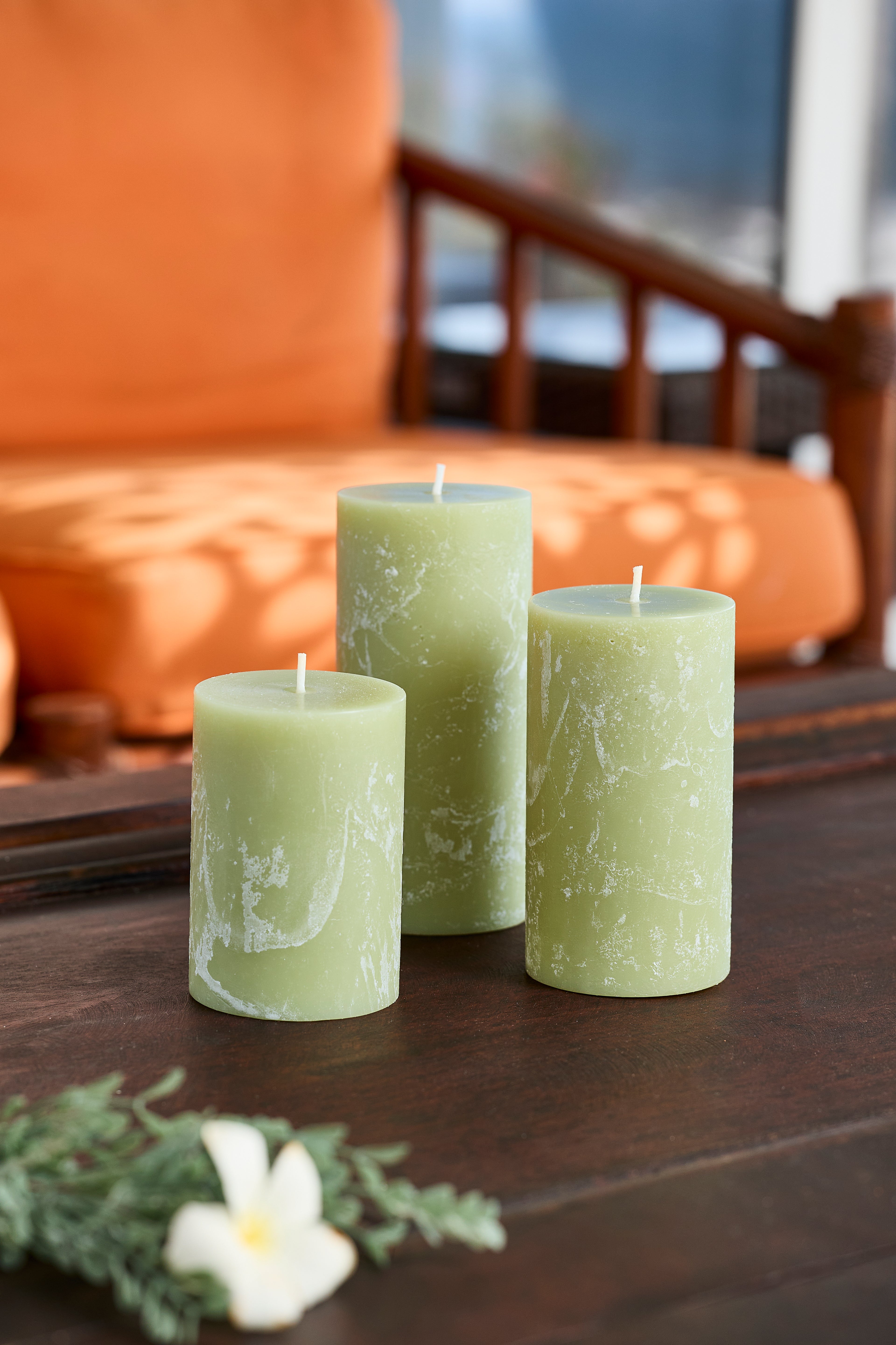 Sage Driftwood Scented 3x6 Pillar Candles
