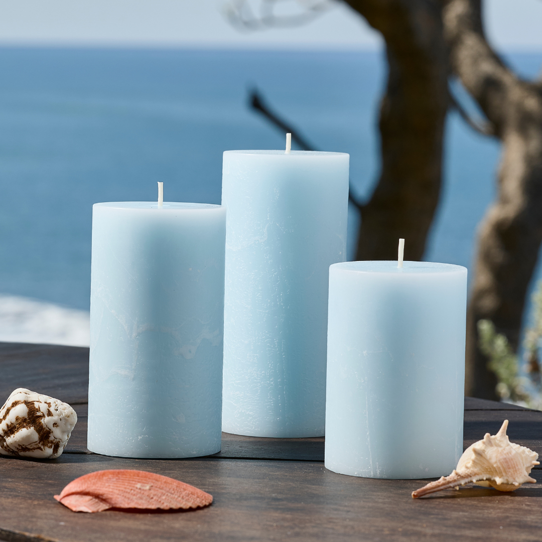 Light Blue Unscented 3x6 Pillar Candles