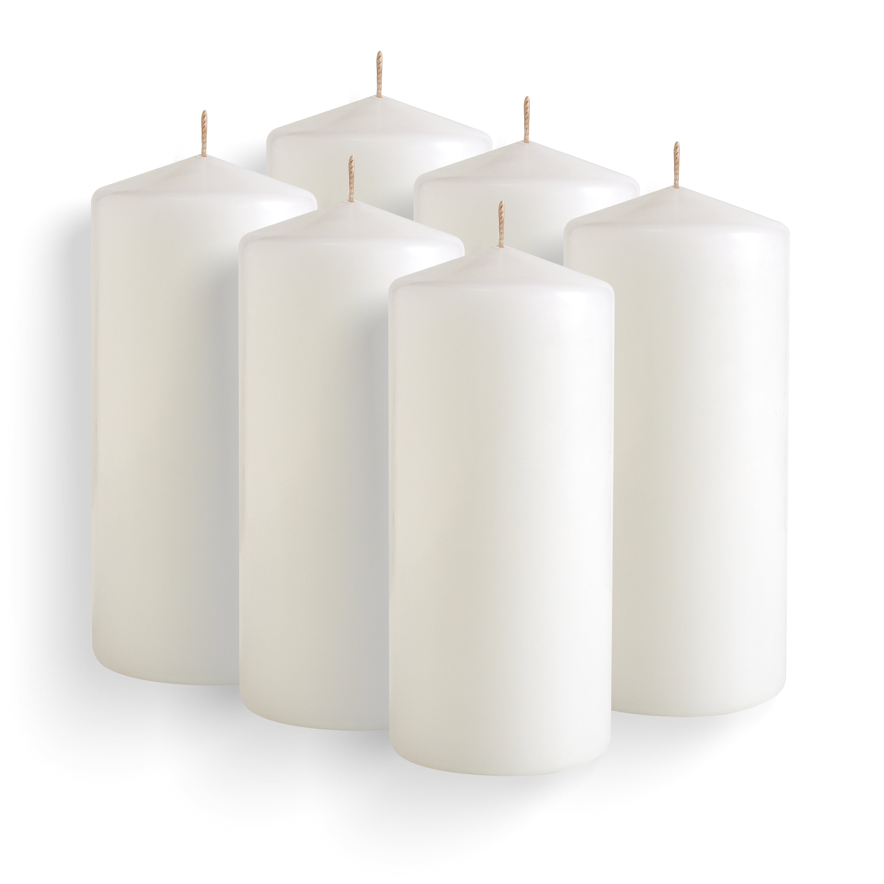 White Unscented 3x6 Pressed Pillar Candles
