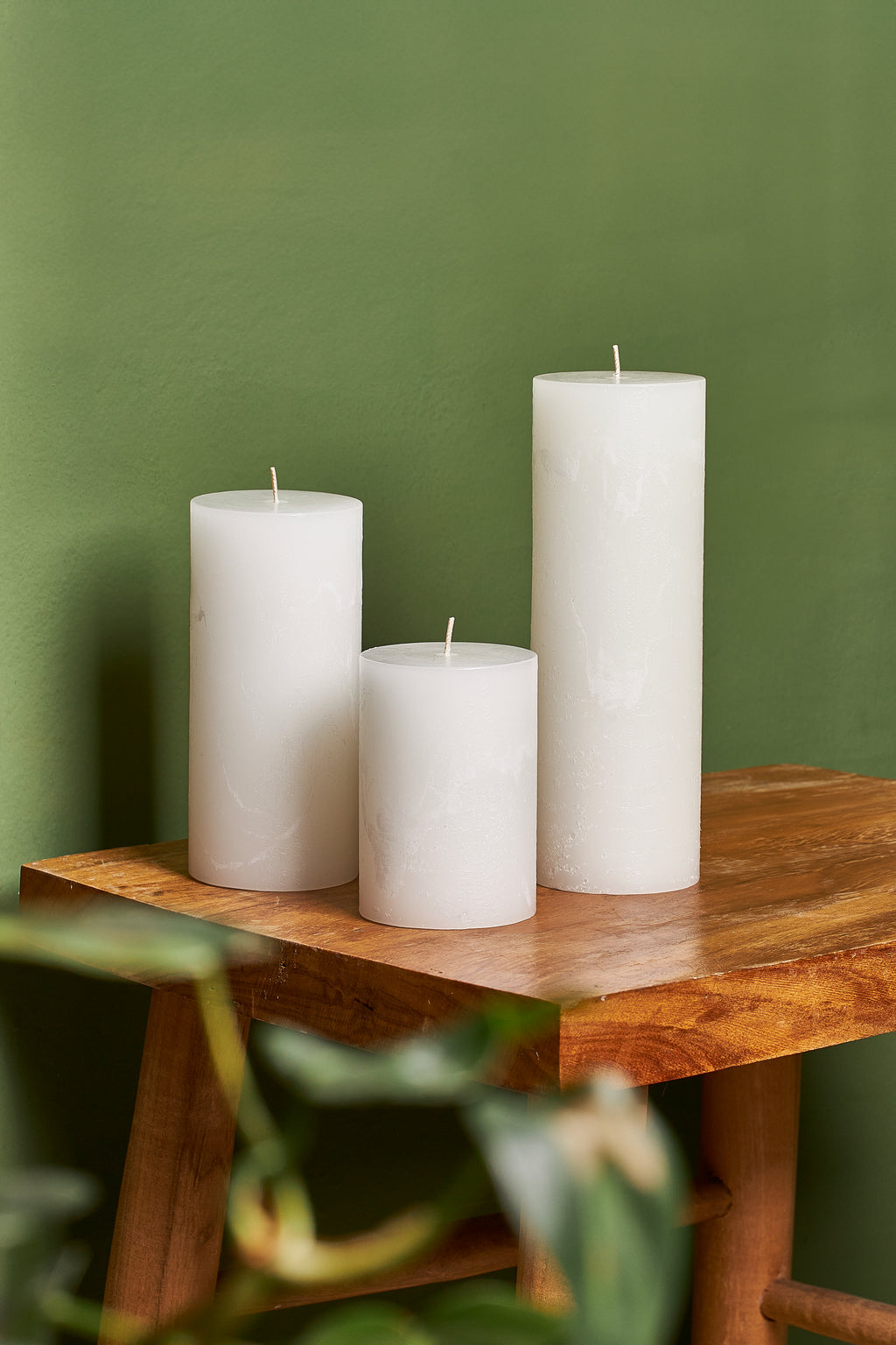 White Unscented 3x6 Pillar Candles