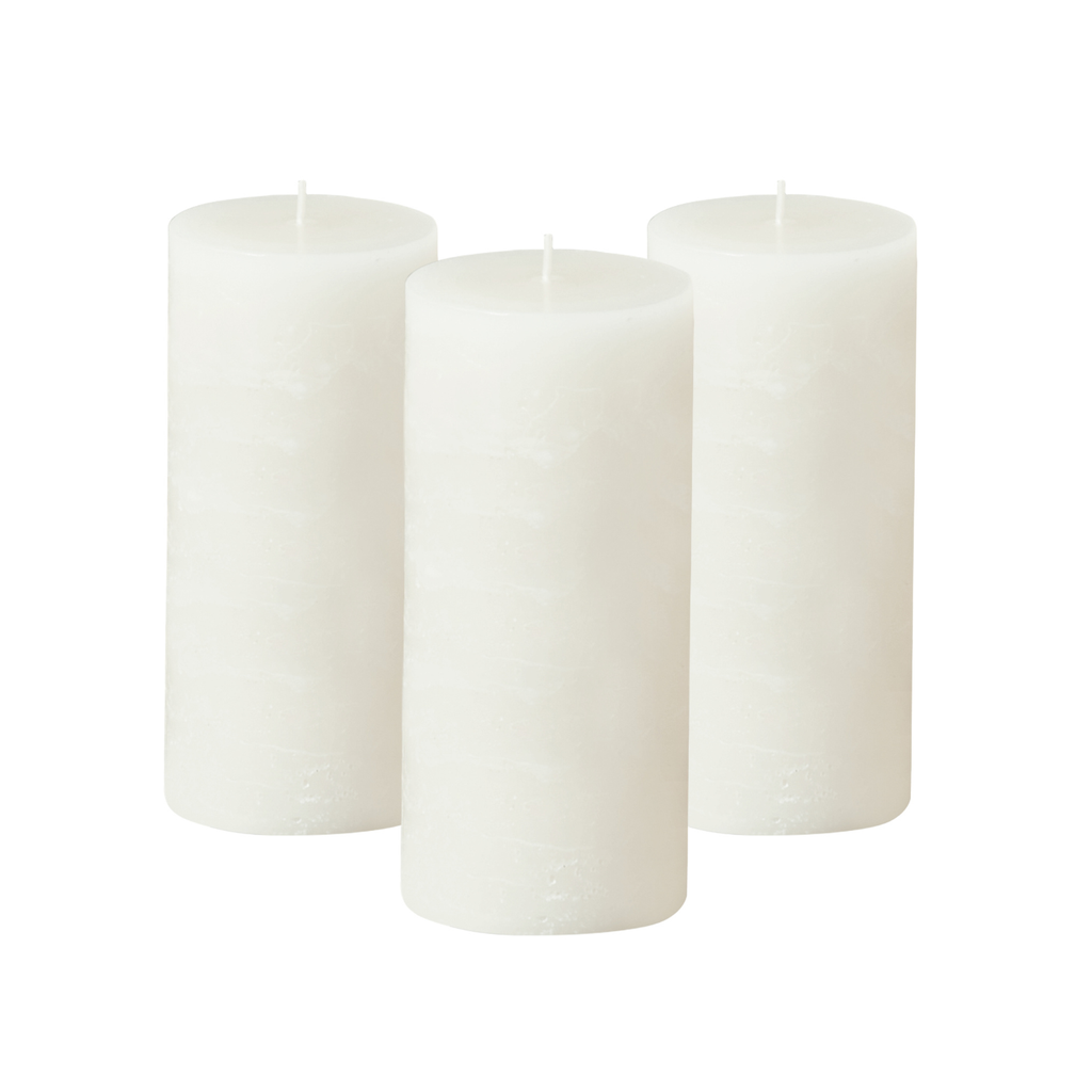White Unscented 3x6 Pillar Candles